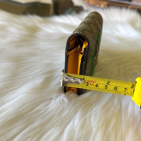 GUCCI GG Supreme Monogram Bosco Patch Card Case Wallet Beige Green - Picture 10 of 17